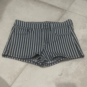 American Eagle Outfitters Navy Striped Jean Shorts